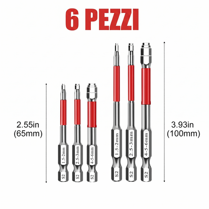 Set Cacciaviti Magnetici con Punta Esagonale per Viti Varie