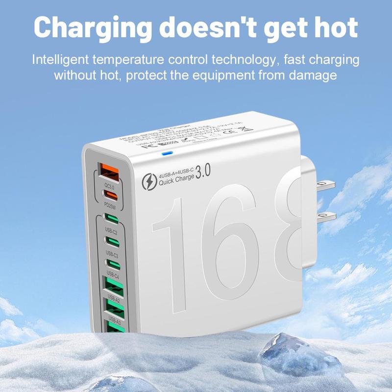 Ricarica Veloce Hub USB 8 Porte Multiporta USB-C e USB-A