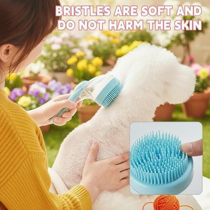 Spazzola 2-in-1 per Bagno e Toelettatura con Dispenser Sapone