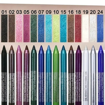 Penna eyeliner glitterata da 12 colori, penna eyeliner punk gotico affumicato impermeabile con finitura lucida perlata ad alto colore, trucco, set di matite per eyeliner, prodotti per il trucco, matite per eyeliner, cosmetici, tonalità per eyeliner,
