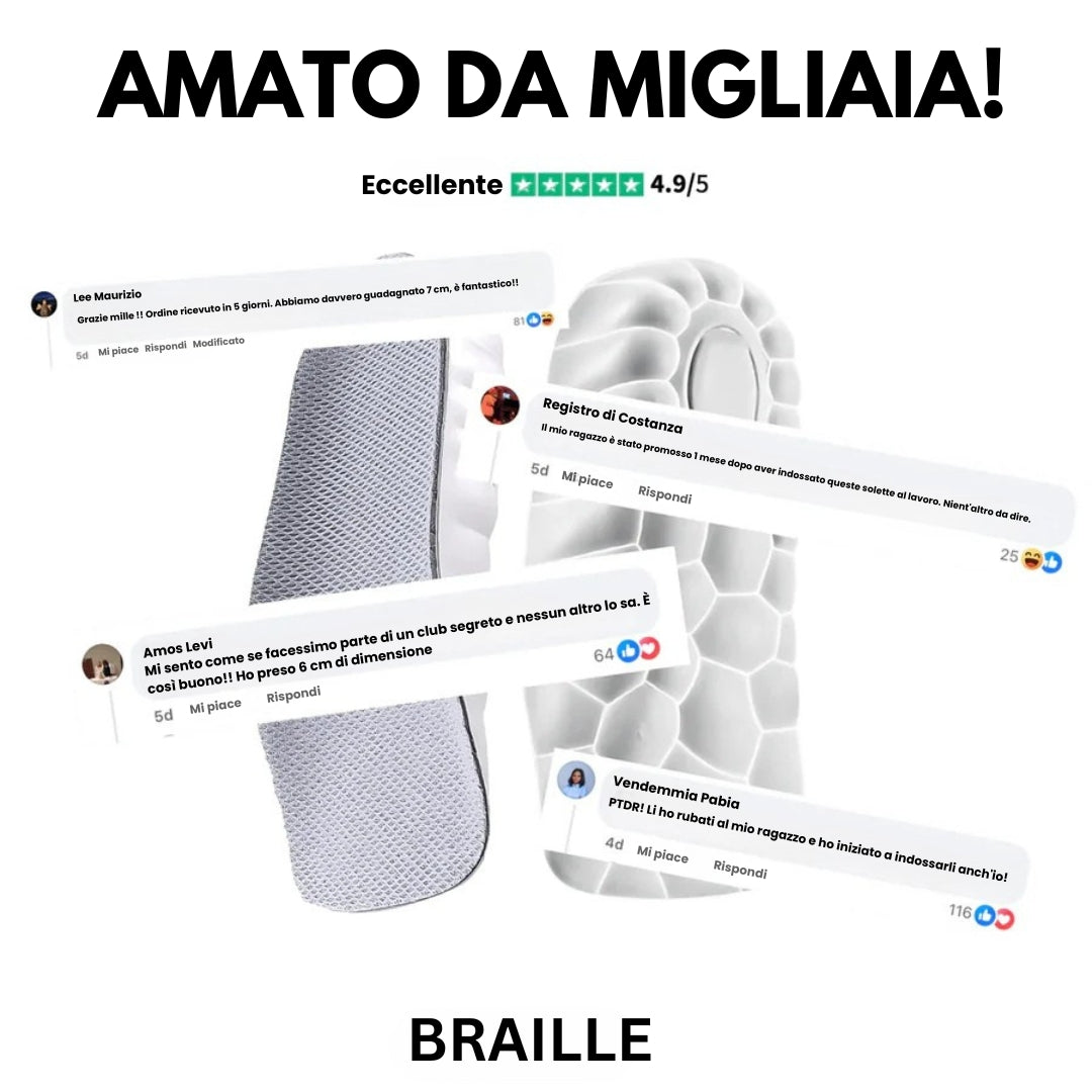 Solette ortopediche FlexStep™ con rialzo in altezza