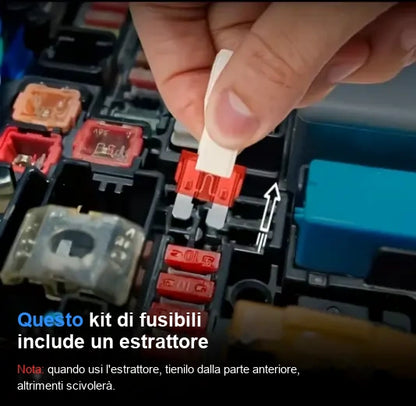 Protezione Sovraccarico Fusibili Auto Zincati Set Colorato 306 Pezzi