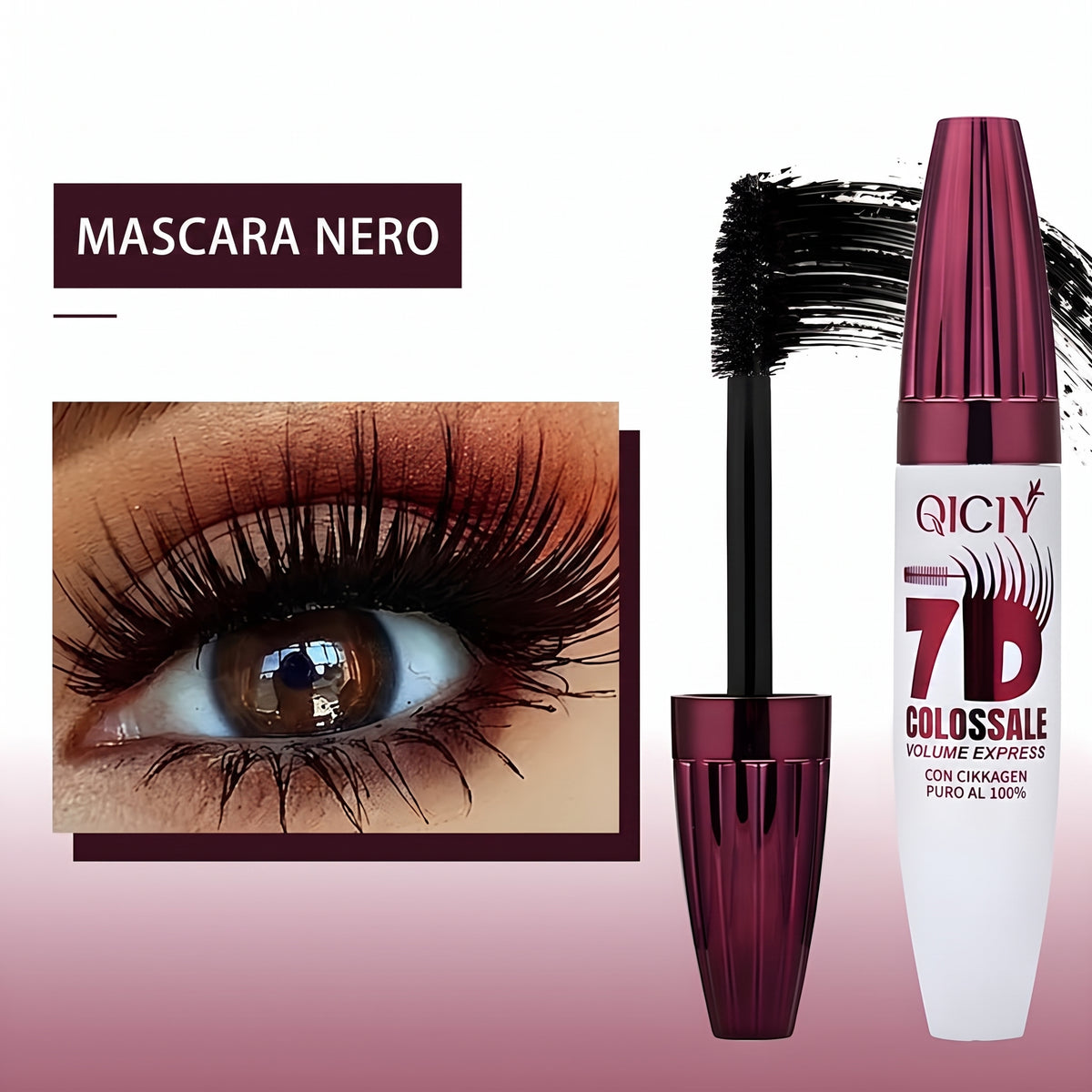 Lunga Durata Mascara Ciglia 7D Impermeabile Effetto Naturale