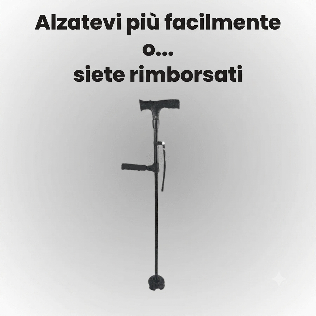 Il bastone che ti aiuta ad alzarti in piedi da solo e a camminare senza paura di cadere.