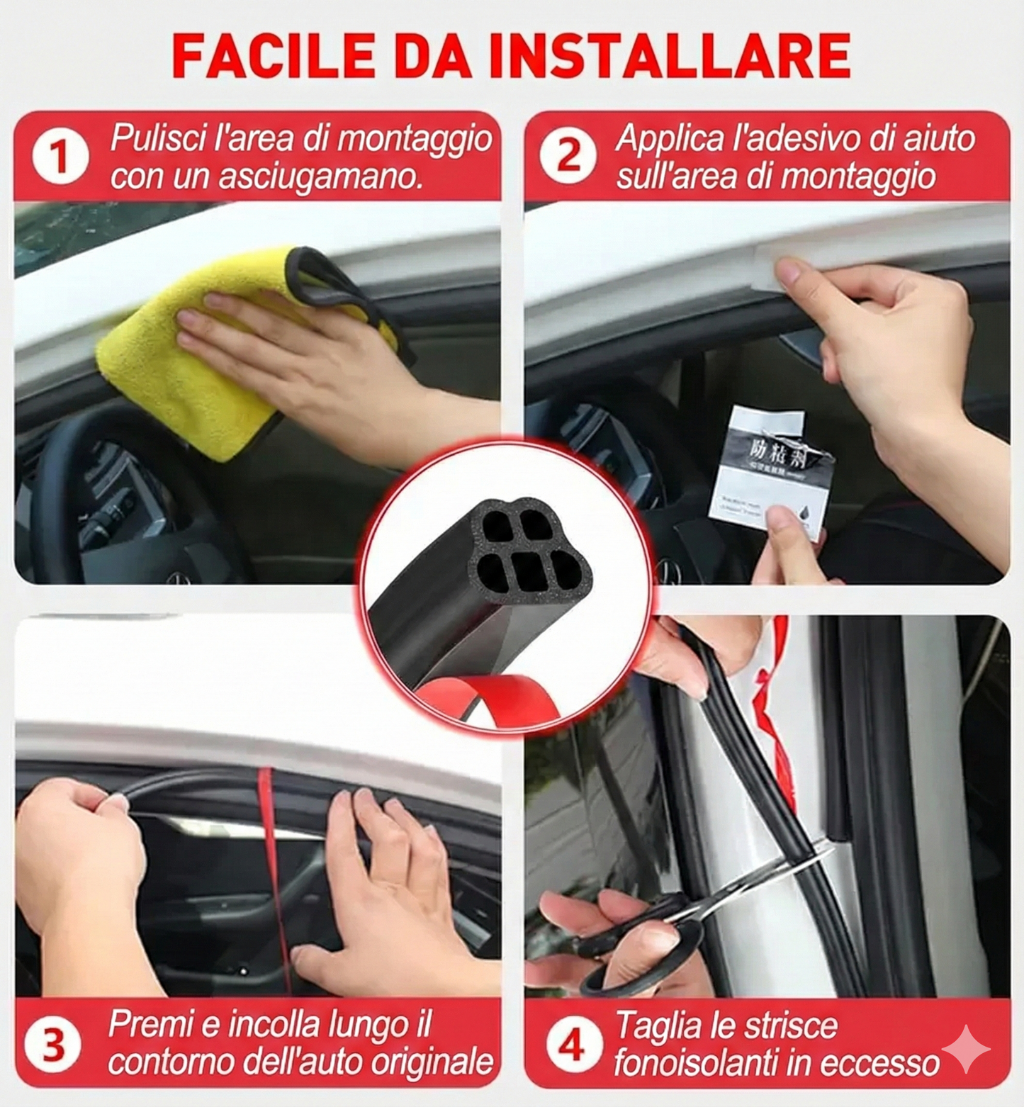 10 metri - Guarnizione per portiera auto