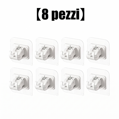 (Confezione da 8) – Supporto Regolabile per Bastoni Tende con Clip Trasparenti