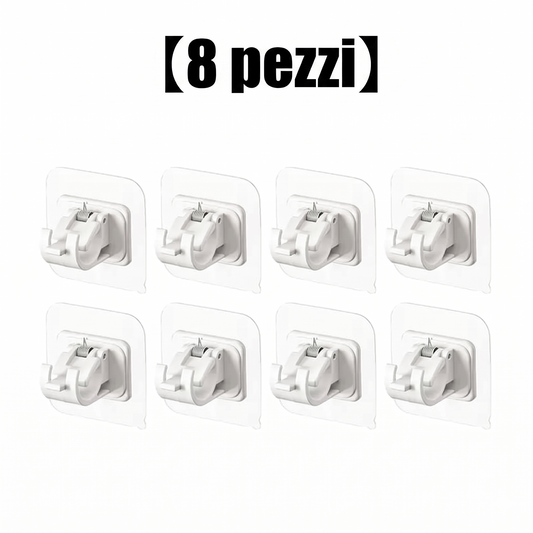 (Confezione da 8) – Supporto Regolabile per Bastoni Tende con Clip Trasparenti