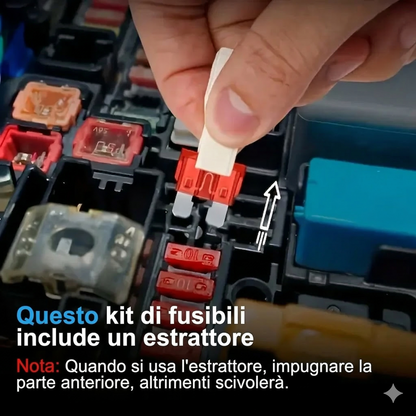 Set assortito di 306 fusibili a lama per auto
