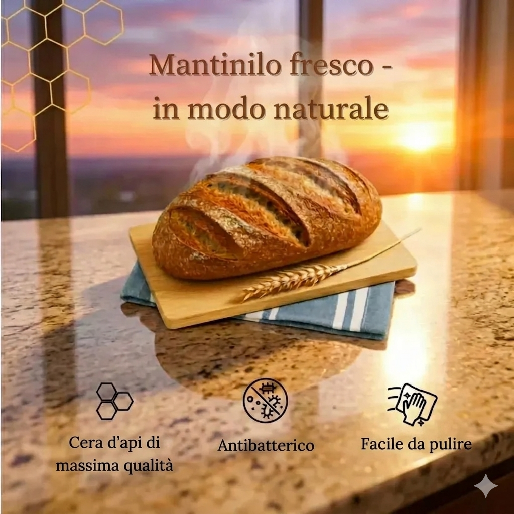 Sacchetti per il pane di alta qualità, realizzati al 100% in cotone e cera d'api.
