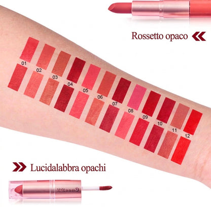 Set di 3 Rossetti Opachi Idratanti a Doppia Punta, a Lunga Durata