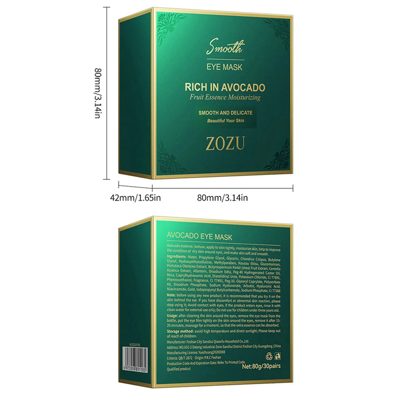Idratazione Profonda Maschera Occhi Avocado 60 Pezzi Set