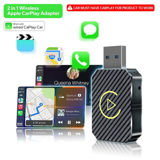 Adattatore CarPlay wireless, adatto solo al 98% delle auto con CarPlay dal 2016 in poi, piccolo adattatore CarPlay wireless USB (applicabile ad Apple CarPlay), passa da cablato a wireless