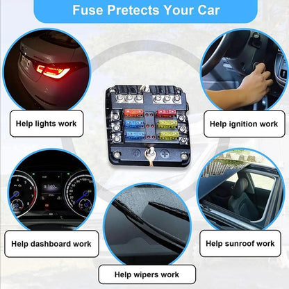 Protezione Elettrica Kit Fusibili Auto Mini Lama con Estrattore