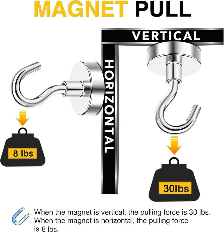 Organizzazione Salvaspazio Ganci Magnetici Resistenti 30LBS 8