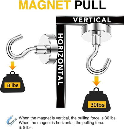 Organizzazione Salvaspazio Ganci Magnetici Resistenti 30LBS 8
