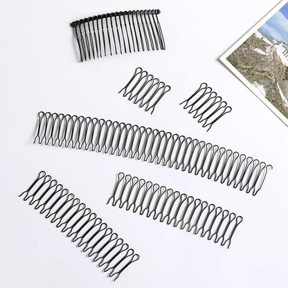 Fissaggio Capelli U Shape Set 3 Pezzi Pinza Elasticizzata Nera