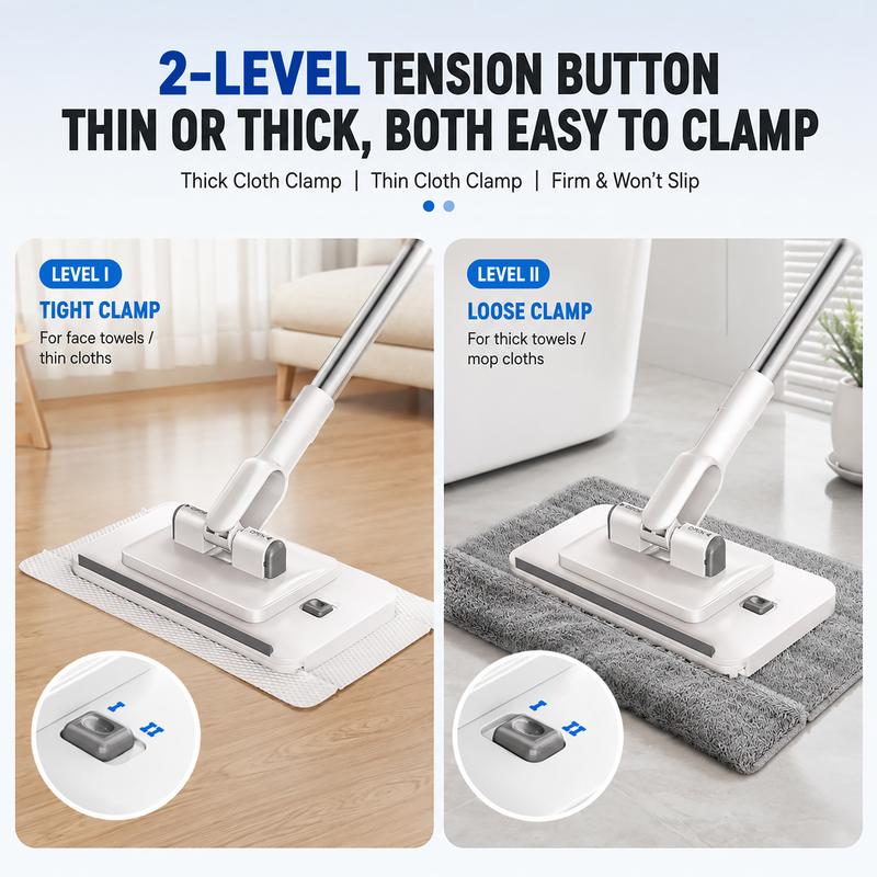 Pulizia Leggera Mop Pavimenti Microfibra Panno Rimovibile 360°