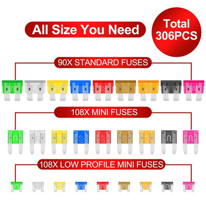 Protezione Elettrica Kit Fusibili Auto Mini Lama con Estrattore