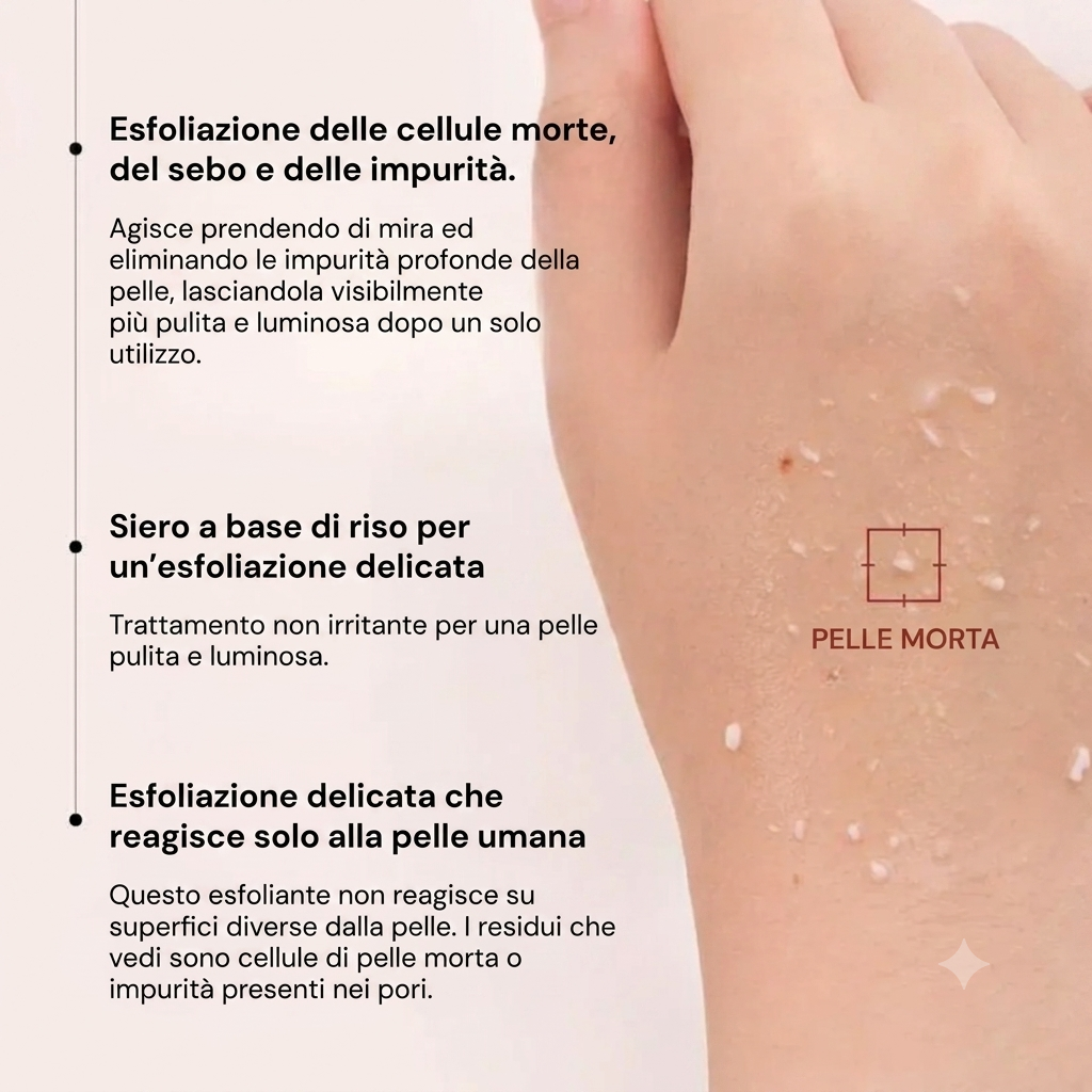 Pori Affinati e Pelle Purificata con Esfoliante al Riso Coreano