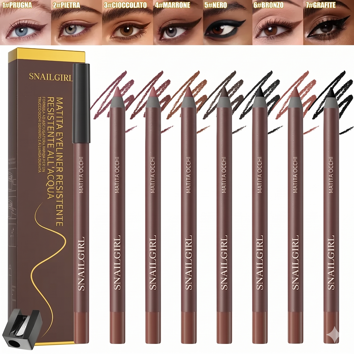 Trucco Occhi Resistente Eyeliner Matita Waterproof Lunga Tenuta