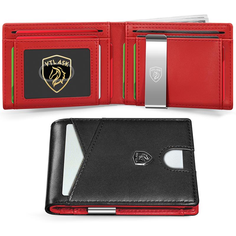 Portafoglio Uomo Slim Bifold Pelle Minimalista Antigraffio RFID