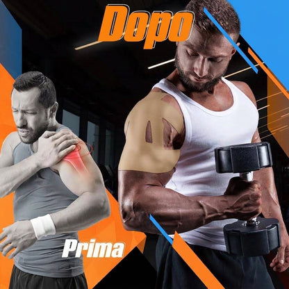 Confezione da 10 - Supporto Spalla Impermeabile con Tape Kinesiologico Pretagliato