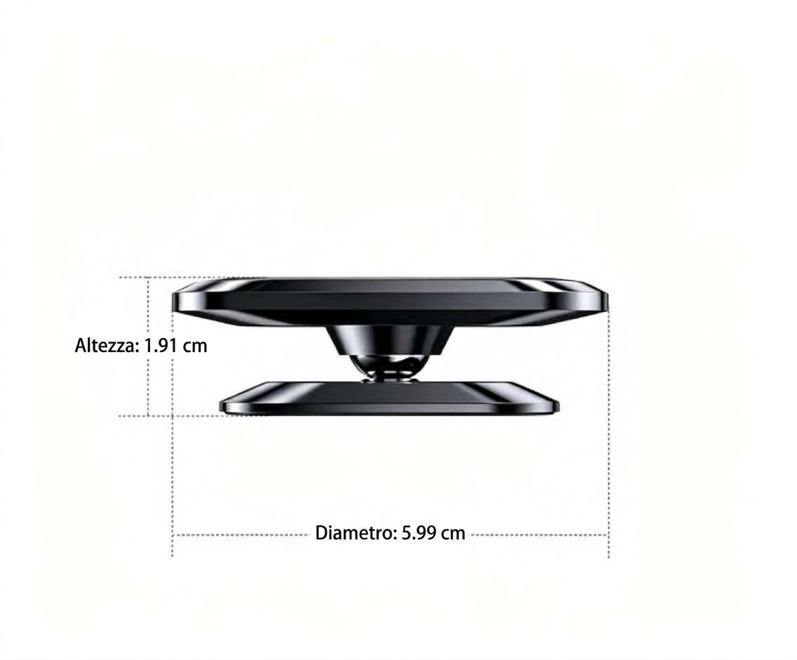 Confezione da 2 - Supporto Auto Magnetico Universale con Rotazione 360° e Ventosa