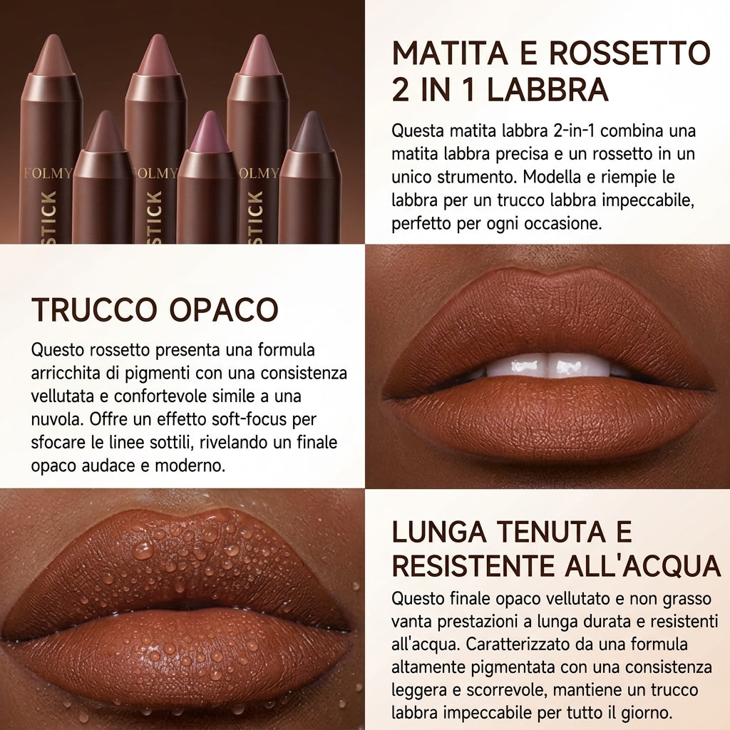Lunga Durata Rossetto Opaco Set 6 Pezzi Resistente All’Acqua