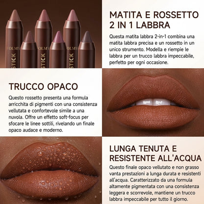 Lunga Durata Rossetto Opaco Set 6 Pezzi Resistente All’Acqua