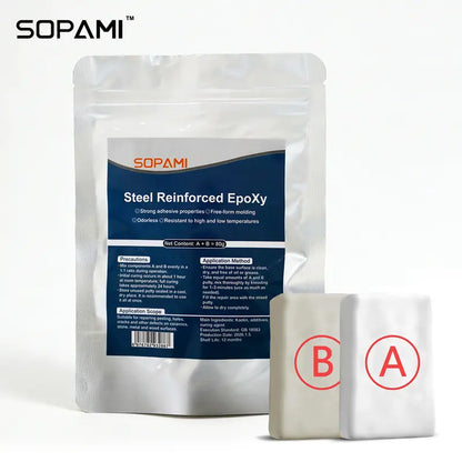 Stucco epossidico rinforzato con acciaio SOPAMI – Riparazione permanente per metallo, legno e calcestruzzo