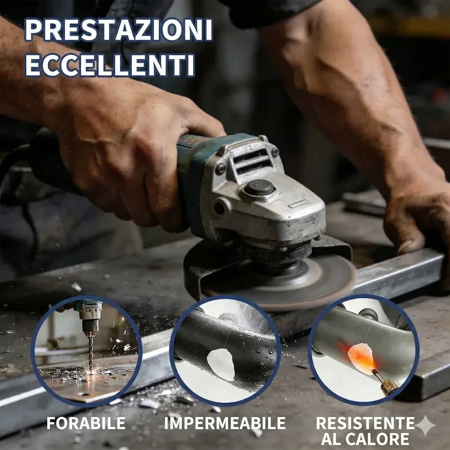 Stucco epossidico rinforzato con acciaio SOPAMI – Riparazione permanente per metallo, legno e calcestruzzo
