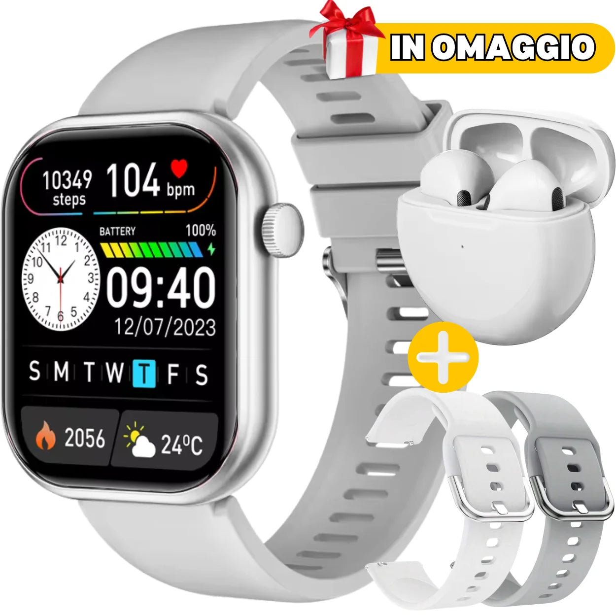 PALAMOT WATCH GT10 + 2 Cinturini + Cuffie Wireless Air20 IN OMAGGIO🎁