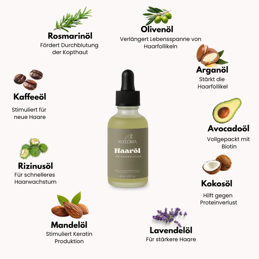 Olio vegano per capelli per una crescita rapida