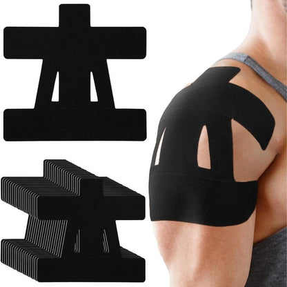 Confezione da 10 - Supporto Spalla Impermeabile con Tape Kinesiologico Pretagliato