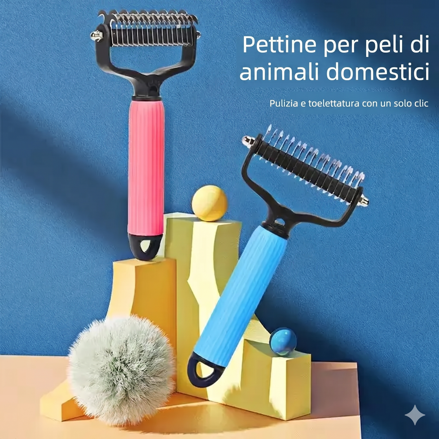 Rimozione Pelo Pettine Districante Cane Acciaio Doppia Faccia