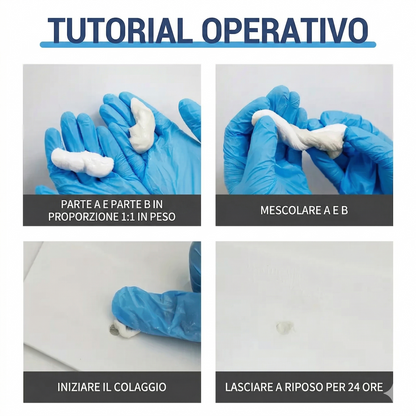 Stucco epossidico rinforzato con acciaio SOPAMI – Riparazione permanente per metallo, legno e calcestruzzo