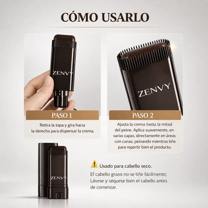 2-in-1 Pettine per Ritocco dei Capelli Grigi – Copertura Istantanea