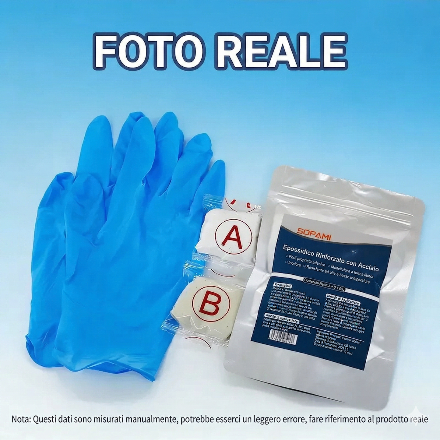 Stucco epossidico rinforzato con acciaio SOPAMI – Riparazione permanente per metallo, legno e calcestruzzo