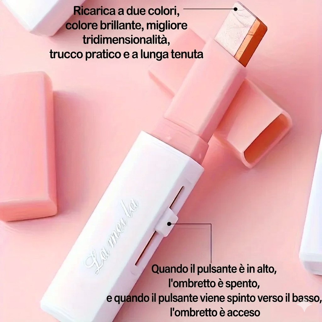 (Confezione da 6) - Illuminante Ombretto Stick Bicolore Lunga Durata Waterproof