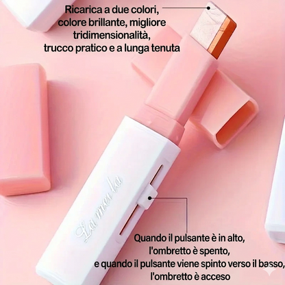 (Confezione da 6) - Illuminante Ombretto Stick Bicolore Lunga Durata Waterproof