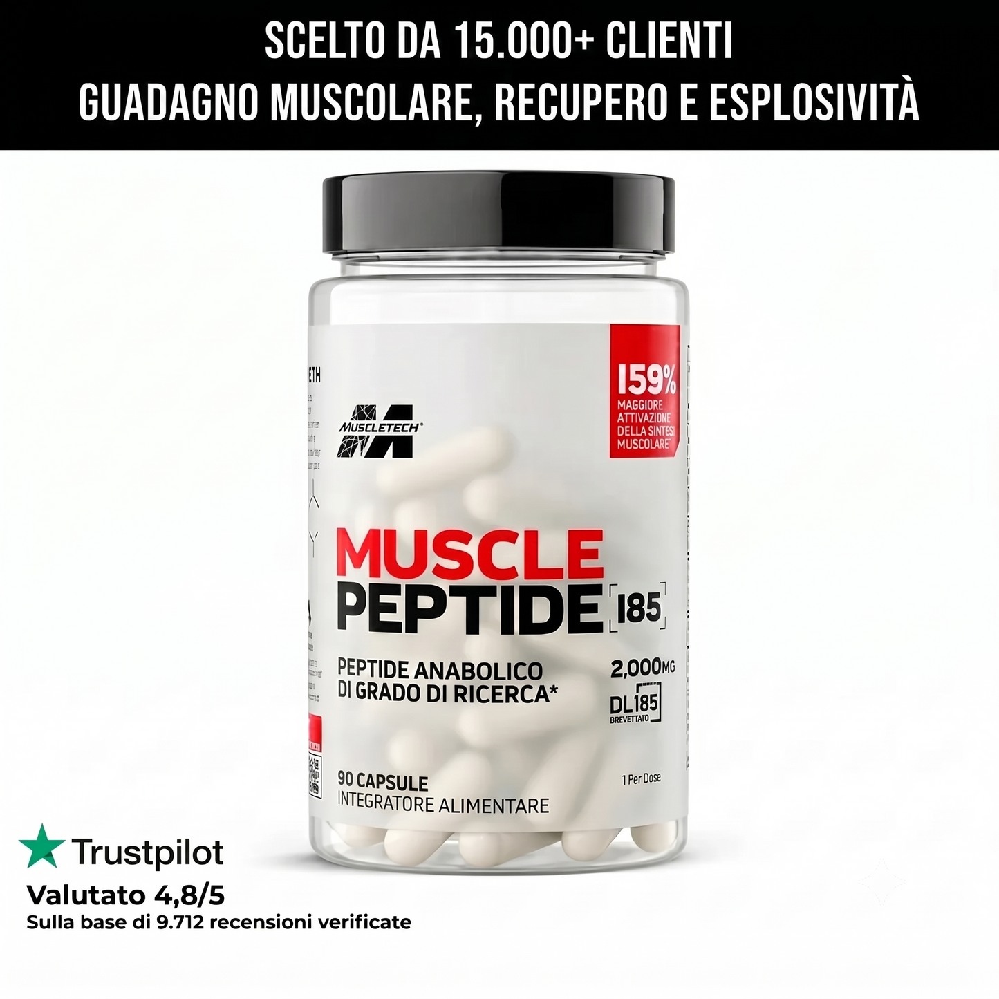 Dileucina, peptide muscolare 185 - 90 capsule