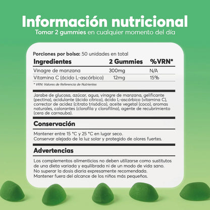 Elimina gonfiore, fame nervosa e guarisci il tuo intestino con le V-Gummies all'aceto di mele.