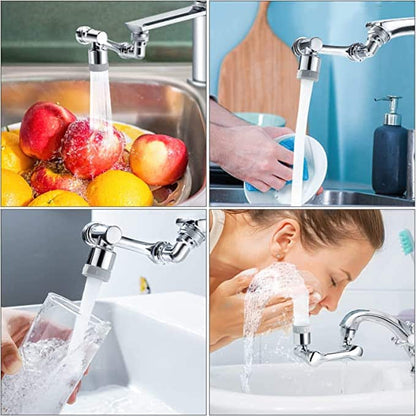 Rubinetto Magic orientabile 1080° INOX con filtro antispruzzo