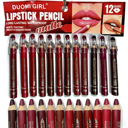 Confezione da 12 - Trucco Labbra Waterproof Matita Contorno Preciso Lunga Durata