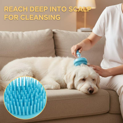 Spazzola 2-in-1 per Bagno e Toelettatura con Dispenser Sapone