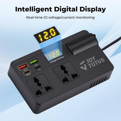 Convertitore 12-24V a 220V con USB QC3.0 e design compatto