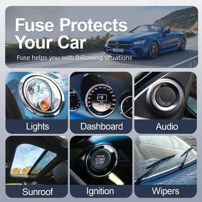 Protezione Elettrica Kit Fusibili Auto Mini Lama con Estrattore