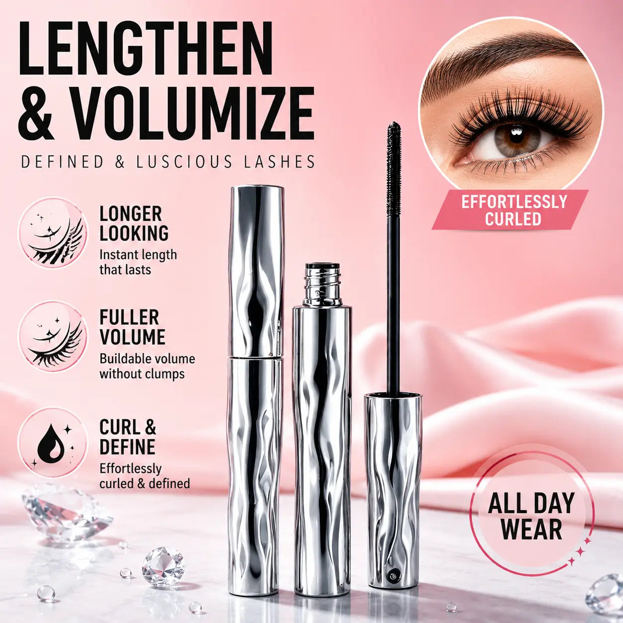 Allungante E Curvante Mascara Tubo Spazzola A Spirale Waterproof