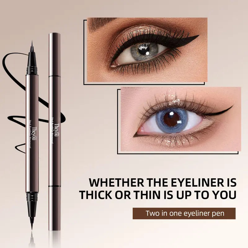 Eyeliner Liquido Waterproof Lunga Tenuta Punta Doppia Leggera