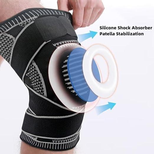 Supporto Compressivo per Ginocchia con Doppio Bracciale Sportivo